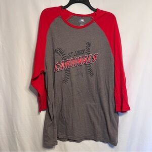 St. Louis Cardinals Red and Gray Raglan Tee XL